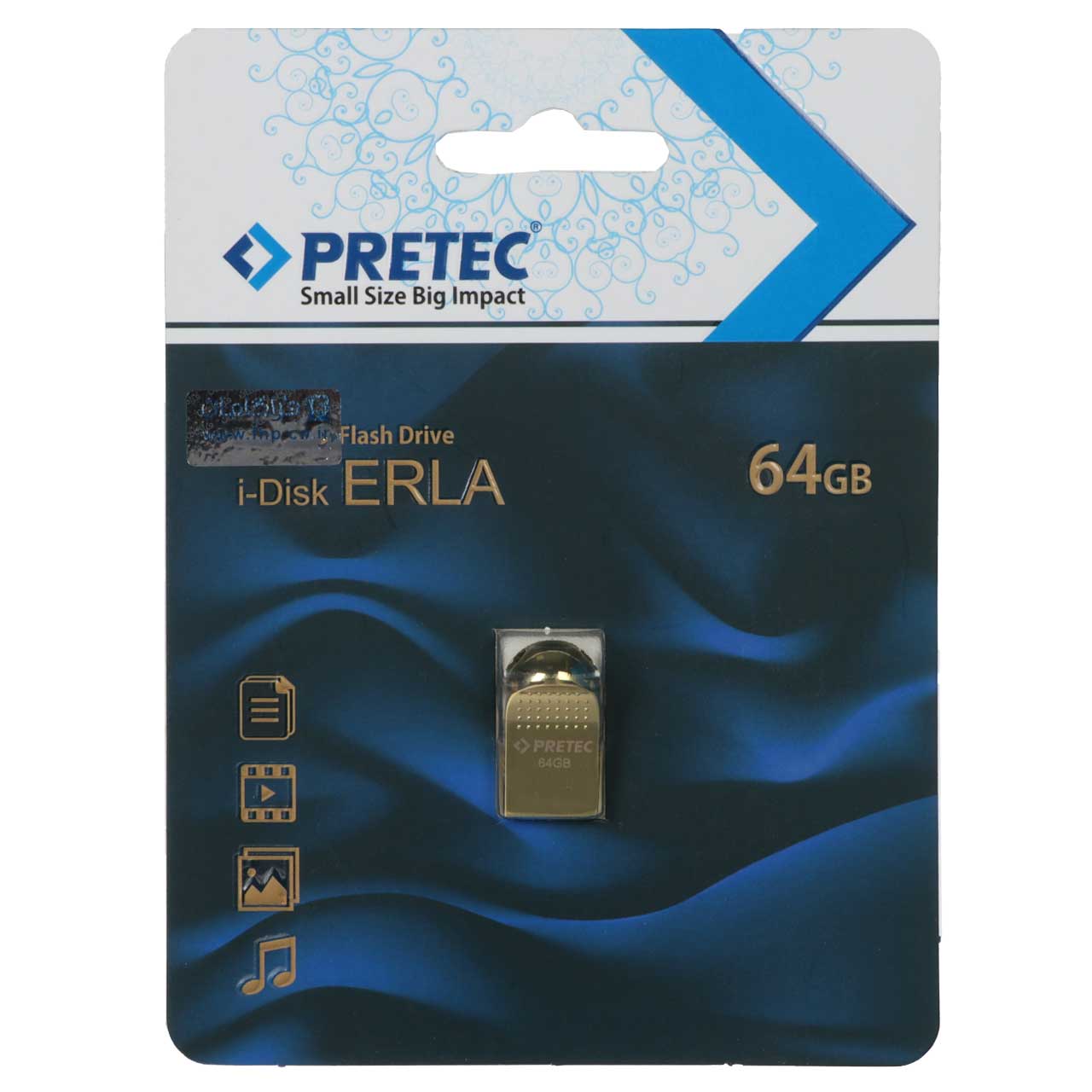 Pretec Erla USB 2.0 Flash Memory - 64GB - طلایی (گارانتی فراگامان)
